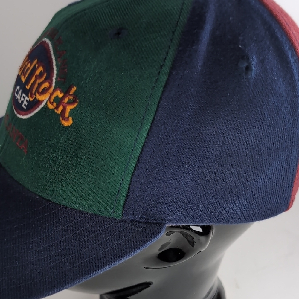 Vintage 90's Hard Rock Cafe "Atlanta" Adj Hat Spellout Embroidery Tricolors!!!!! - Picture 10 of 14